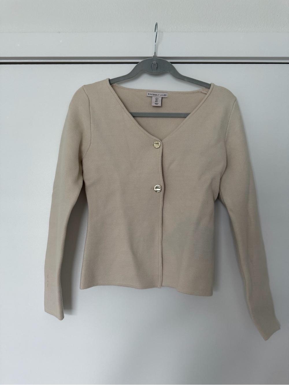 Sincerely Jules Cream V-Neck Knit Top